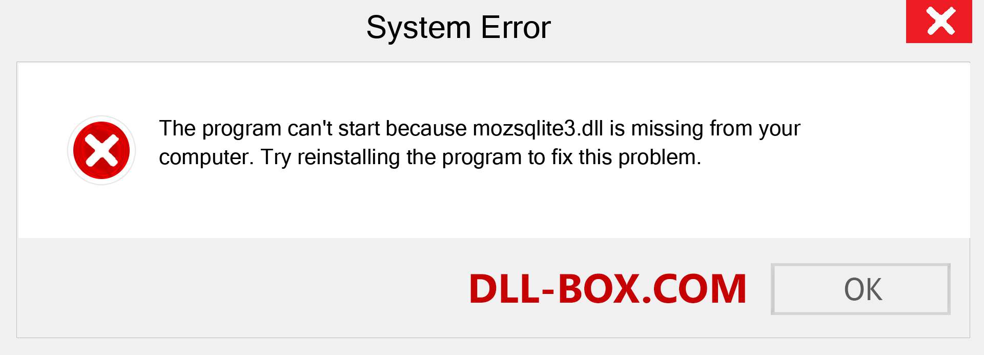  mozsqlite3.dll file is missing?. Download for Windows 7, 8, 10 - Fix  mozsqlite3 dll Missing Error on Windows, photos, images