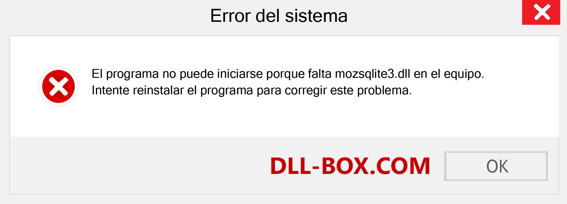 ¿Falta el archivo mozsqlite3.dll ?. Descargar para Windows 7, 8, 10 - Corregir mozsqlite3 dll Missing Error en Windows, fotos, imágenes